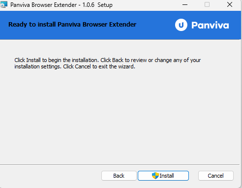 PBE Installation window