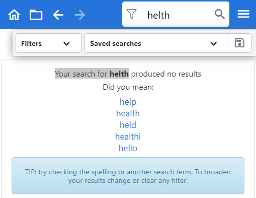 Example of "no match" results