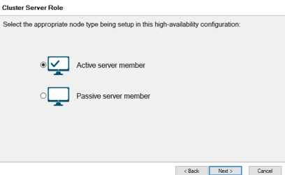 failover cluster configuration wizard cluster server role page