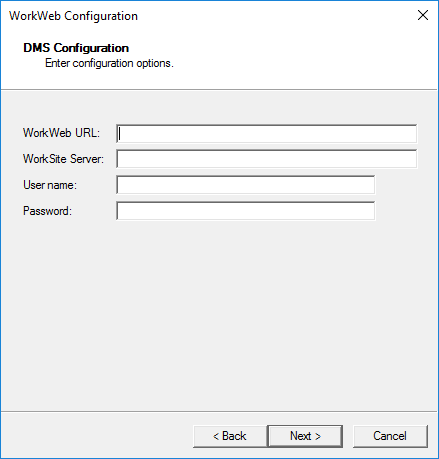 workweb configuration wizard step example
