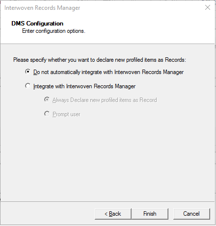 interwoven records manager wizard step example