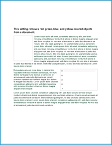 remove color marks example after