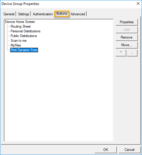 device group properties buttons - print dynamic form dialog box