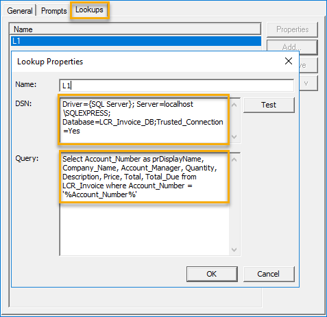 dynamic form properties lookups dialog box