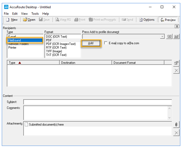 accuroute desktop dialog box example