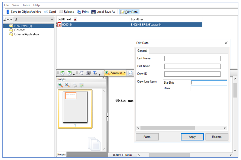 accuroute queue destkop edit data dialog box