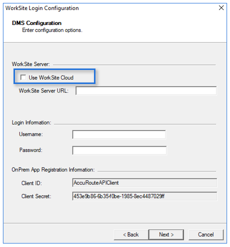 worksite login and dms configuration wizard example