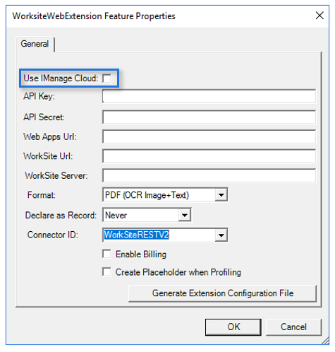 worksite web extension feature properties dialog box example