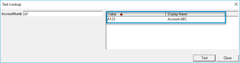 test lookup dialog box example