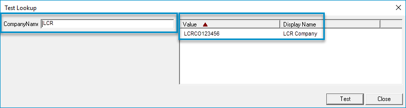 test lookup dialog box example