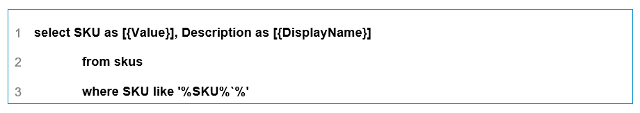 query sku job property example