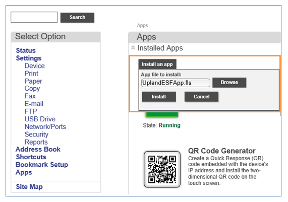 upland accuroute esf application jar file installation example