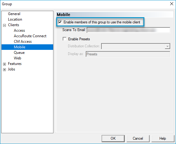group properties dialog box