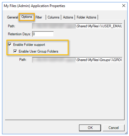 my files enable folder support dialog box example