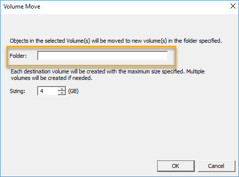 volume move dialog box