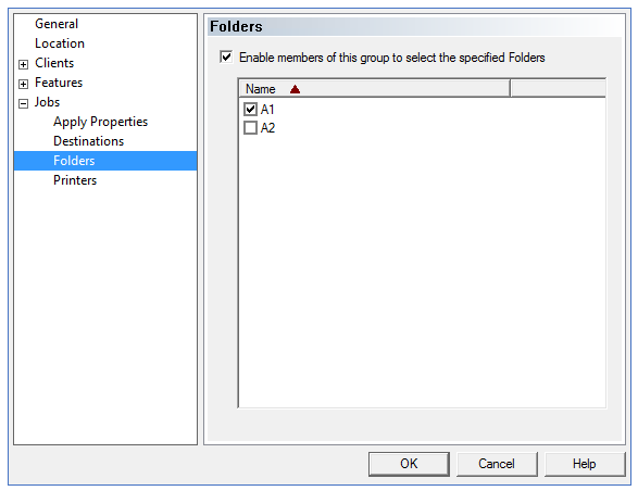 group folders properties dialog box example A folders