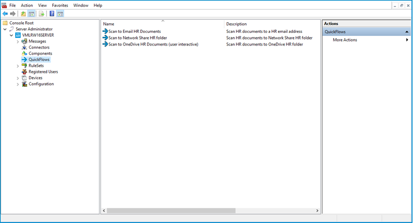 server administrator saved quickflows