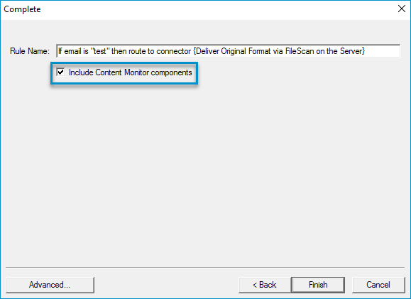 include content monitor components dialog box example