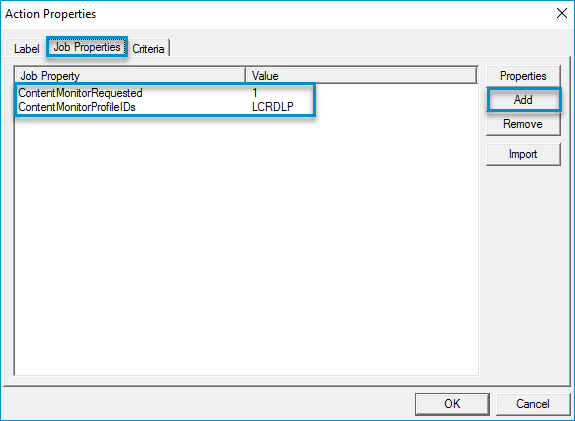 cm job properties dialog box example