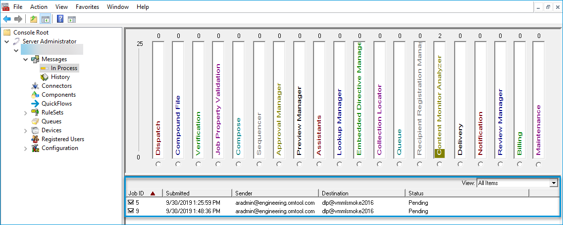 messages in process folder dialog box example