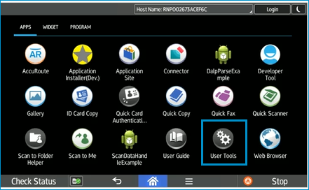 ricoh device user tools display