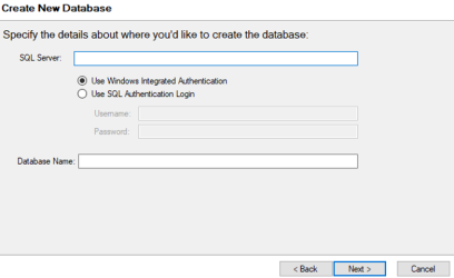 failover cluster configuration wizard database details page