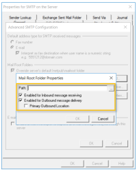 mail root folder properties path and options example