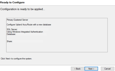 failover cluster configuration wizard ready to configure page