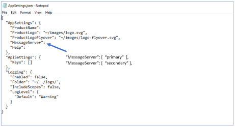 appsettings.json file example