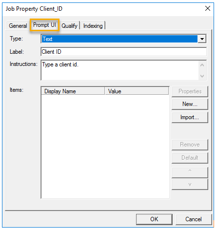 job property client_id dialog box example prompt ui