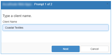 client name prompt example