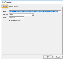 rule properties dialog box example general