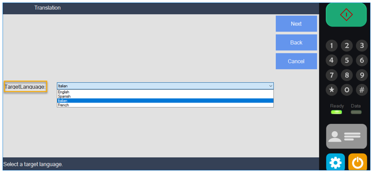 device target language list prompt and instructions optional