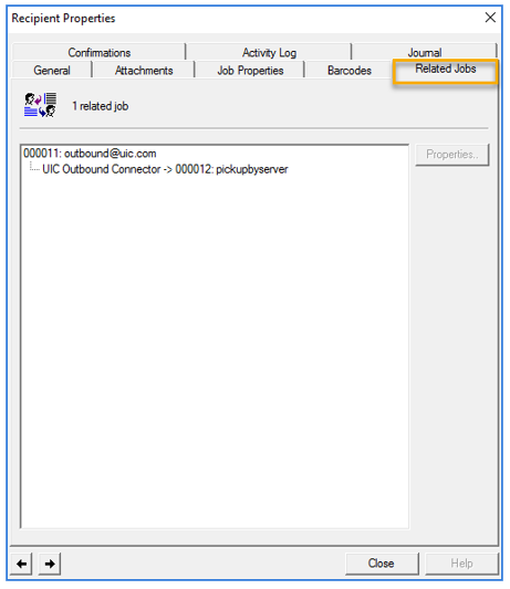 messages history related jobs outbound