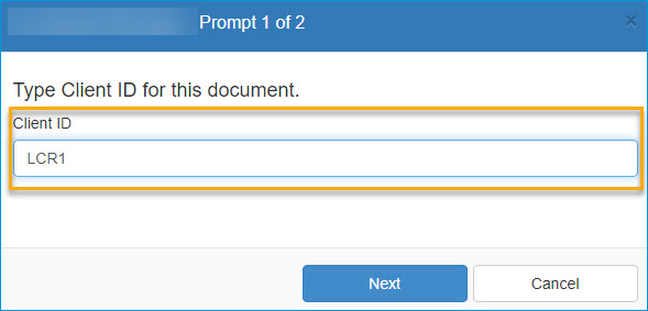 create distribution prompt client id example