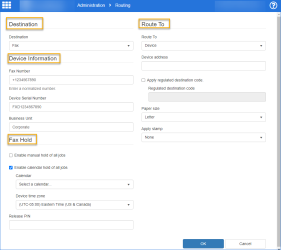 new routing dialog box example