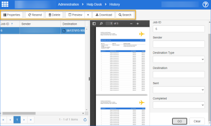 history folder using search example