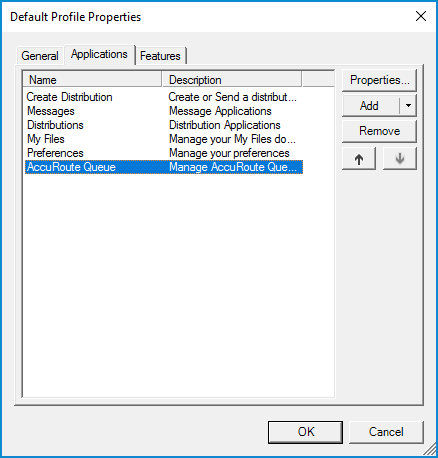 default profile properties dialog box example