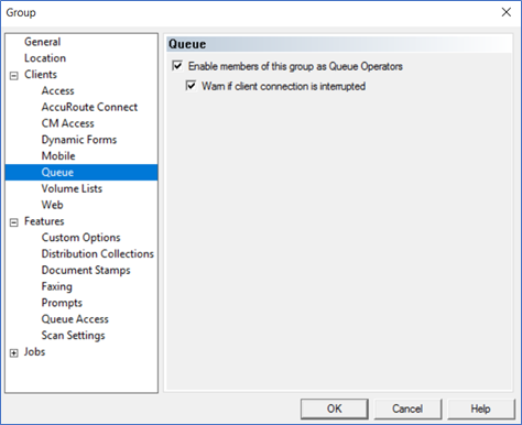 group clients queue example