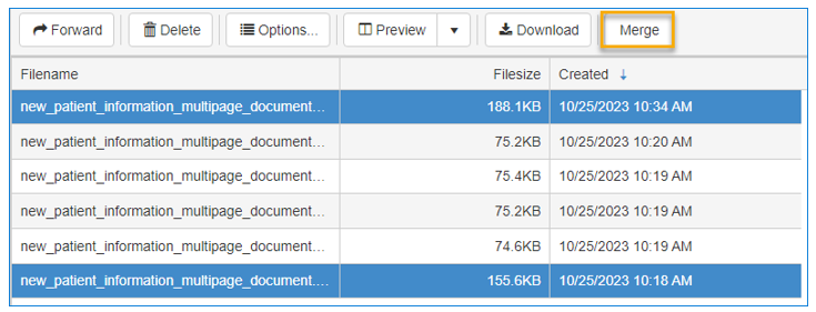 myfiles merge toolbar example