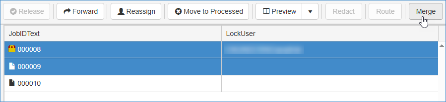 merge button on toolbar example