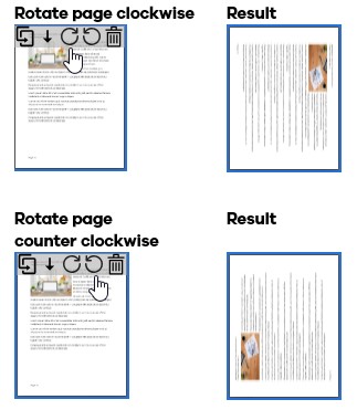 rotating pages 90 degrees clockwise or counter clockwise example