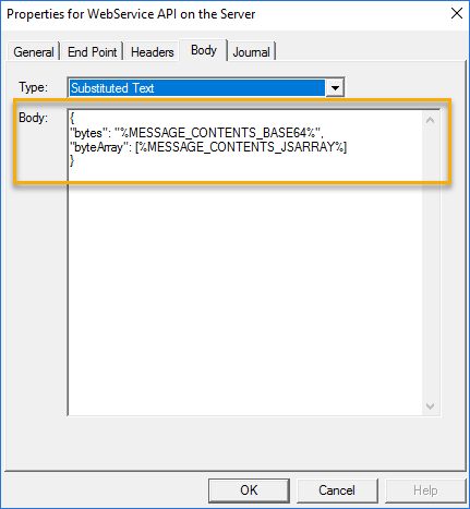 properties for webservice api