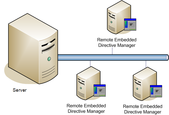 server with remote embedded directive managers diagram