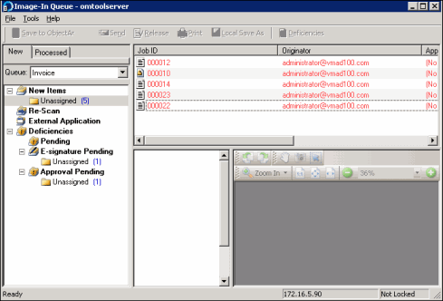 queue new and processed dialog box example