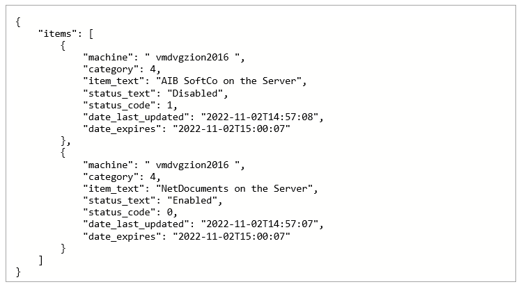 successful response json example