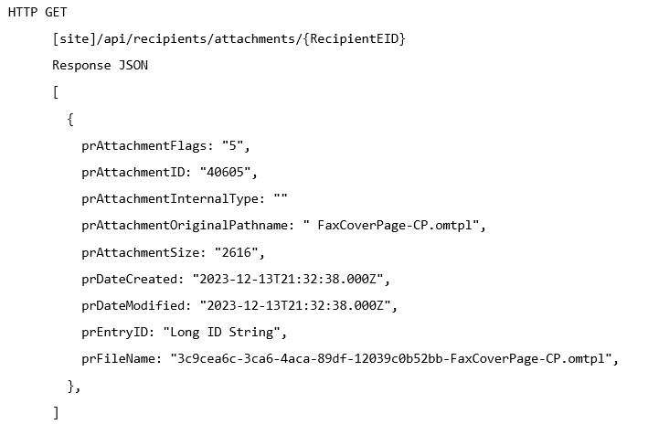 get attachment information http get example