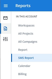 Screen capture of reports menu and options