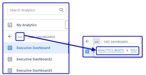 Screen capture highlighting the show more (three dots) menu and an example breadcrumb path that is revealed when it is selected.
