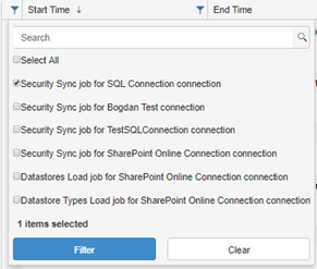 See the filtering options. See the filtering options.